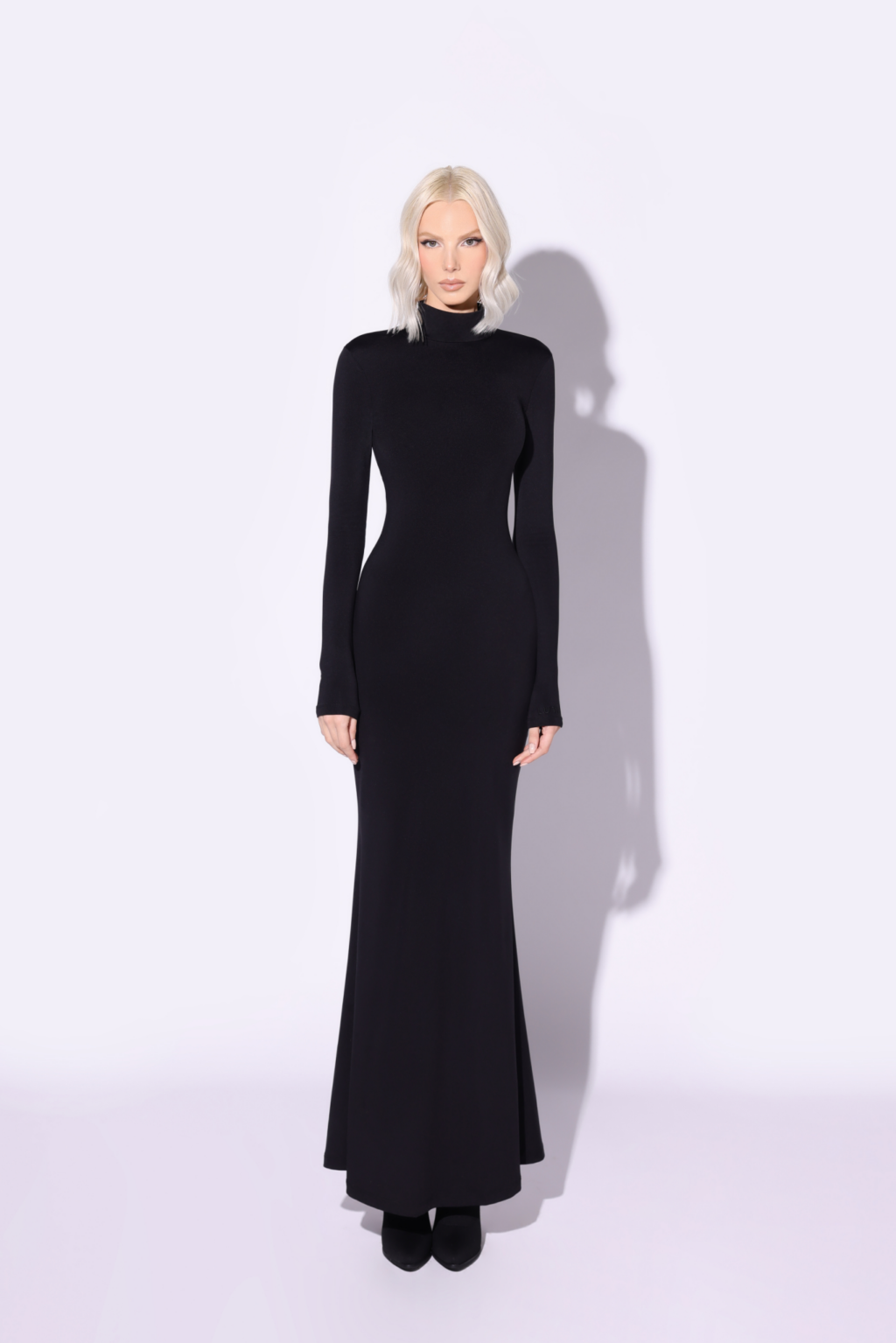 Sculpted Fit Turtleneck Maxi Dress