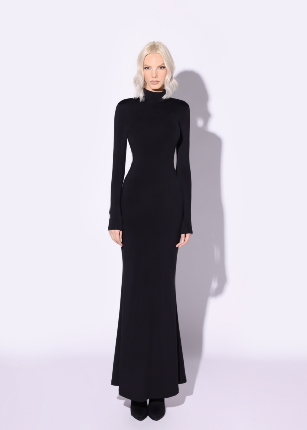 Sculpted Fit Turtleneck Maxi Dress